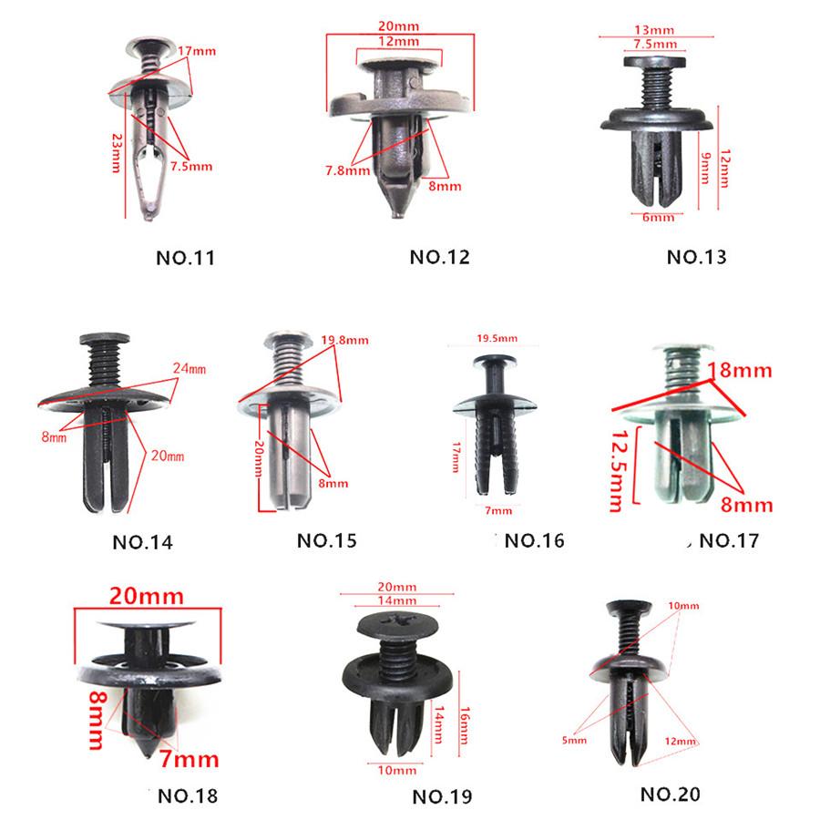 260PCS Universal Mixed Car Bumper Fender Plastic Fastener Clip With Box For Auto