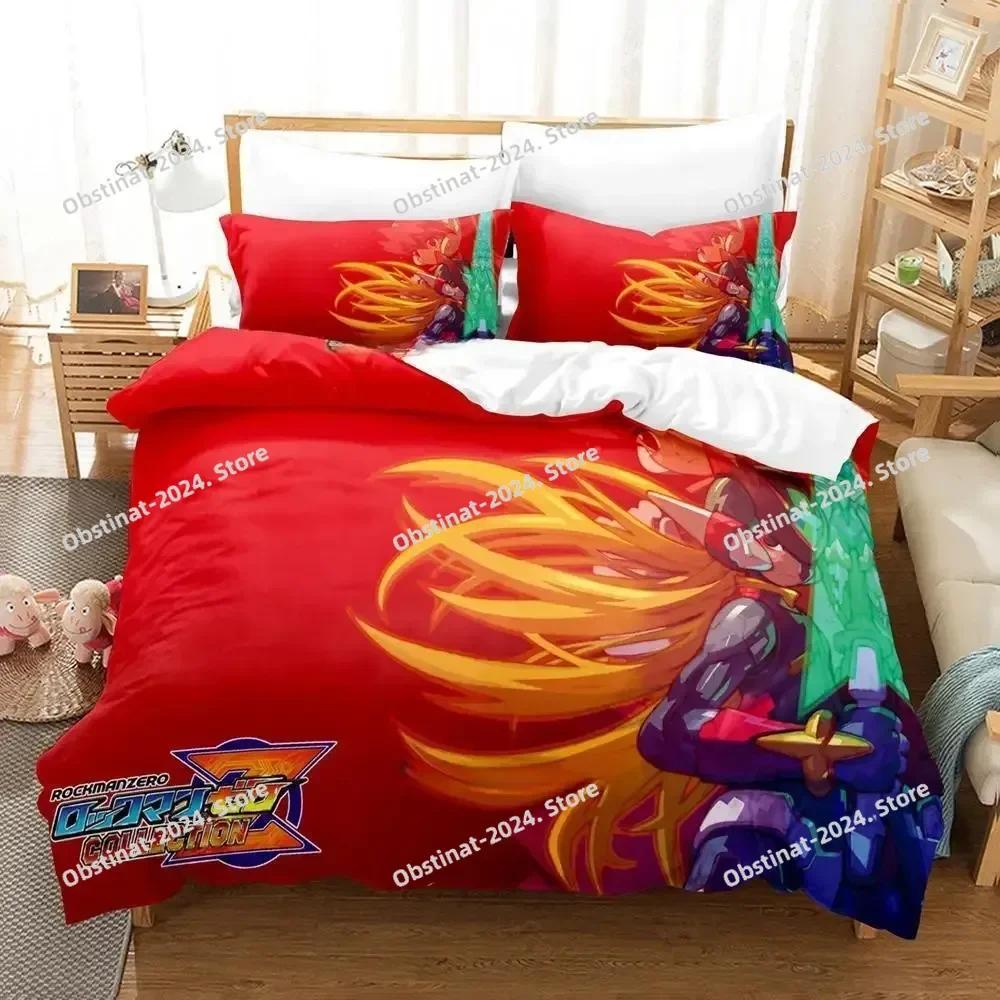 3D New Anime Game Mega Man Zero Bedding Set Printed Bed Set With Pillowcase Bed Duvet Cover Single Double Queen Super King Size
