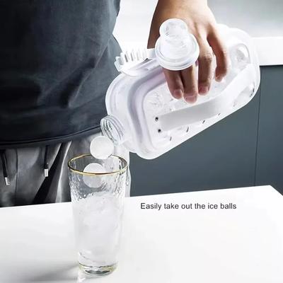 2-in-1 Ice Cube Tray Water Bottle, Portable Puck Maker with 17 Grid Lid & Popsicle Molds, Cooling Sport Mold