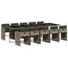 VidaXL Ensemble à manger de jardin 11pcs avec coussins gris poly rotin 3277879