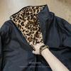 Męska Modna Vintage Leopard Print Dwustronna Bawełniana Kurtka z Pogrubionym Futerkiem Anty-Króliczym - Amerykański Retro Zimowy Płaszcz