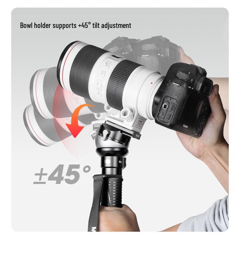 Carbon Fiber Monopod with 3K Texture and Leveling Ball Head - Large Diameter, Stable Camera Support for Concerts