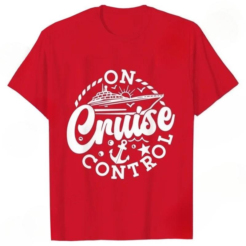 On Cruise Control Tshirts Summer Holiday Vacation Party Y2k Tops Family Matching Short Sleeve Tees Trip Travel Unisex Clothing