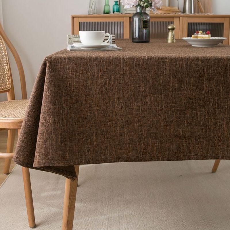 Mantel de Algodón y Lino Grueso de Alta Calidad - Elegante Diseño Liso para Mesas de Comedor y de Té, Nueva Colección