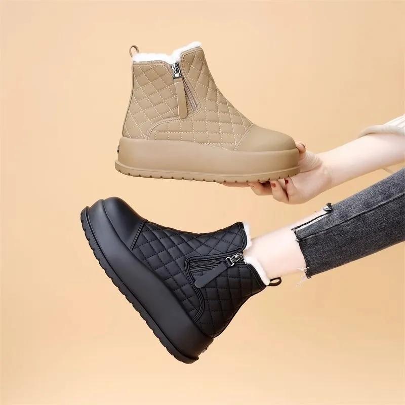 Snow Boots, Warm Short Boots, Women's Fashion, Thick-soled Cotton Shoes, Plus Velvet Thickening