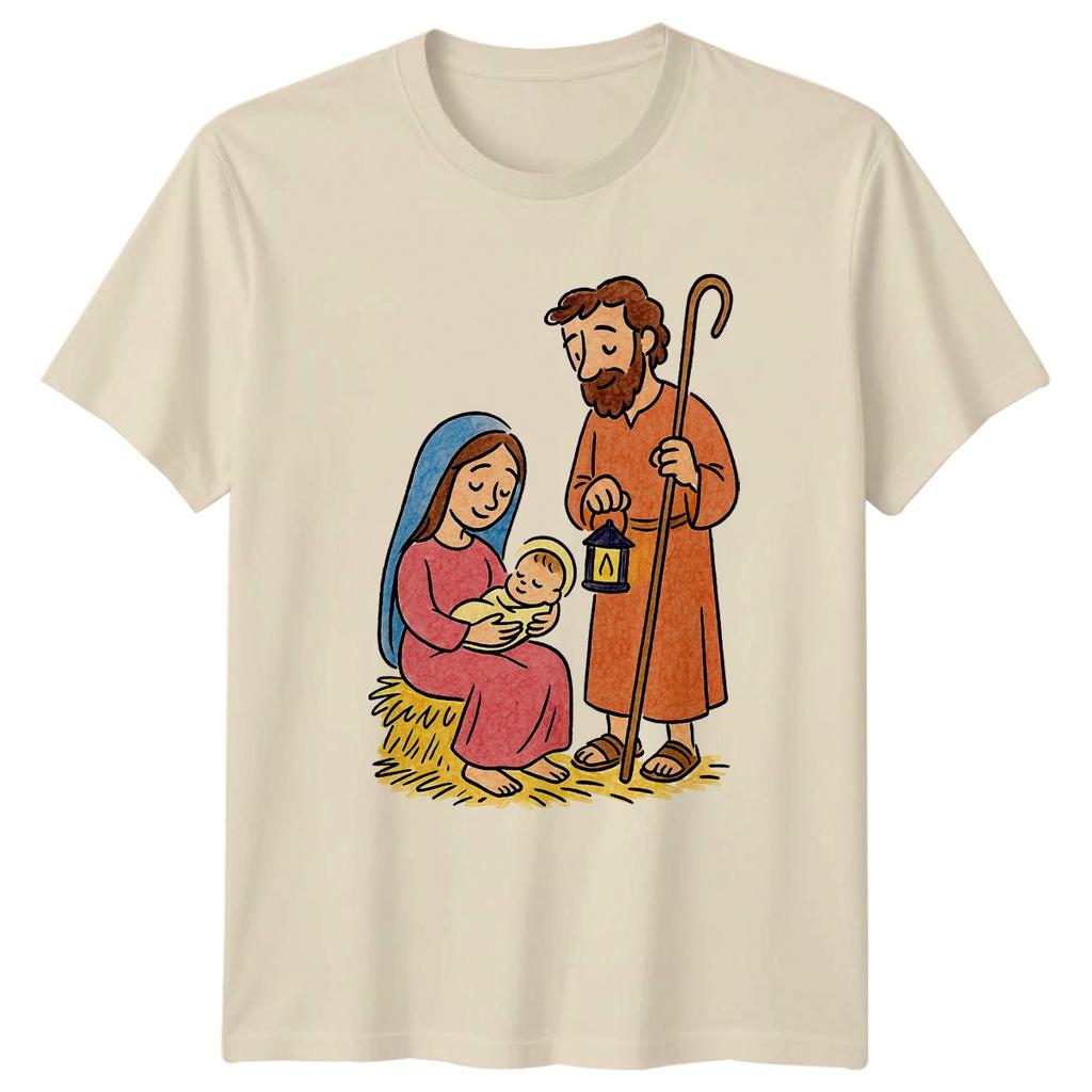 Nativity Scene Christmas Religious Unisex T-shirt Graphic Top Unisex T-shirt