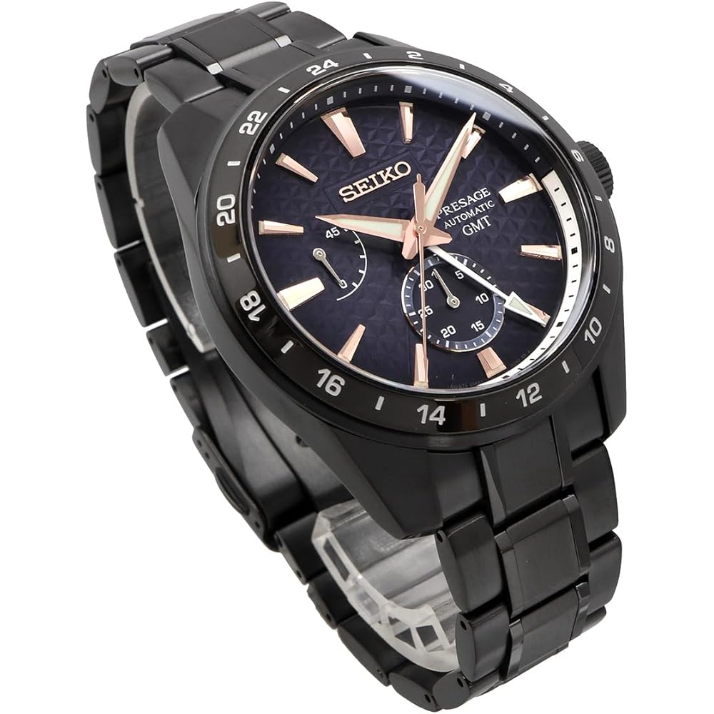 Seiko Presage Sharp Edged Series Men's Automatic GMT Watch Sapphire Glass Made in Japan SPB361J1