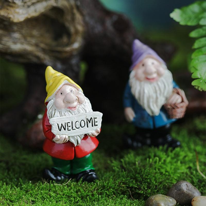 Mini Gnome Figurines Hand-painted Cute Resin Dwarfs Statue Micro Landscape Outdoor Garden Desktop Decoration Ornament 2025 New