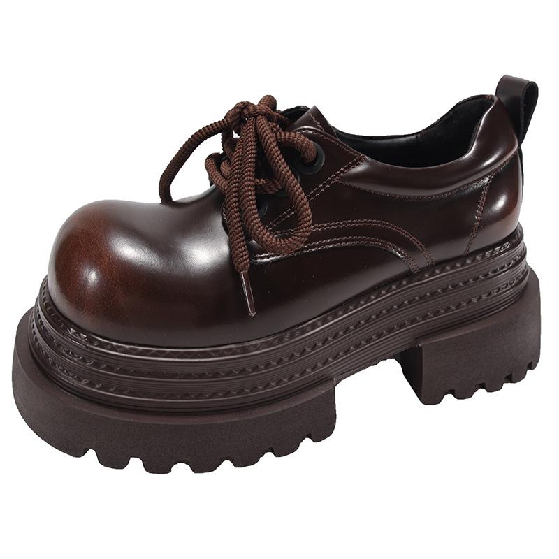 Módní společenské černé boty na platformě s tlustým podpatkem, dámské 2025 nové podzimní a zimní univerzální boty Mary Jane pro zvýšení výšky