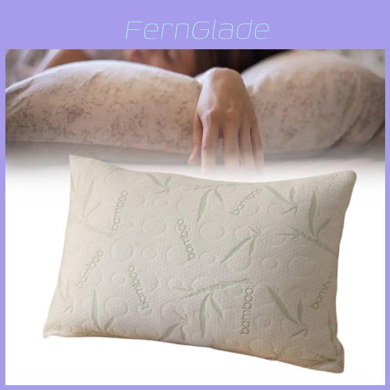 Memory Foam Luxury Pillow With Cool Silk Knit Cover For Adult Sleep Comfort