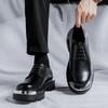 Fashion Outdoor Safety Walking Footwear Leather Wear-resisting Work Shoes Handmade New Casual Oxford Shoes Lace Up Thick Bottom Shoes