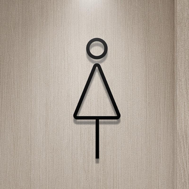 Shopping Malls Office Toilet Sign Plate Acrylic 3D Wash Room Door Wall Label Sticker WC Signage Board Art Hotel Home Decor