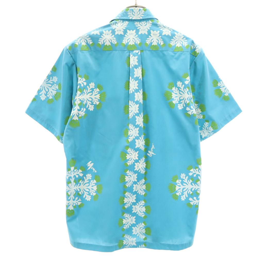MAMOHOWELL Short sleeve Aloha shirt Blue pullover Men's Used