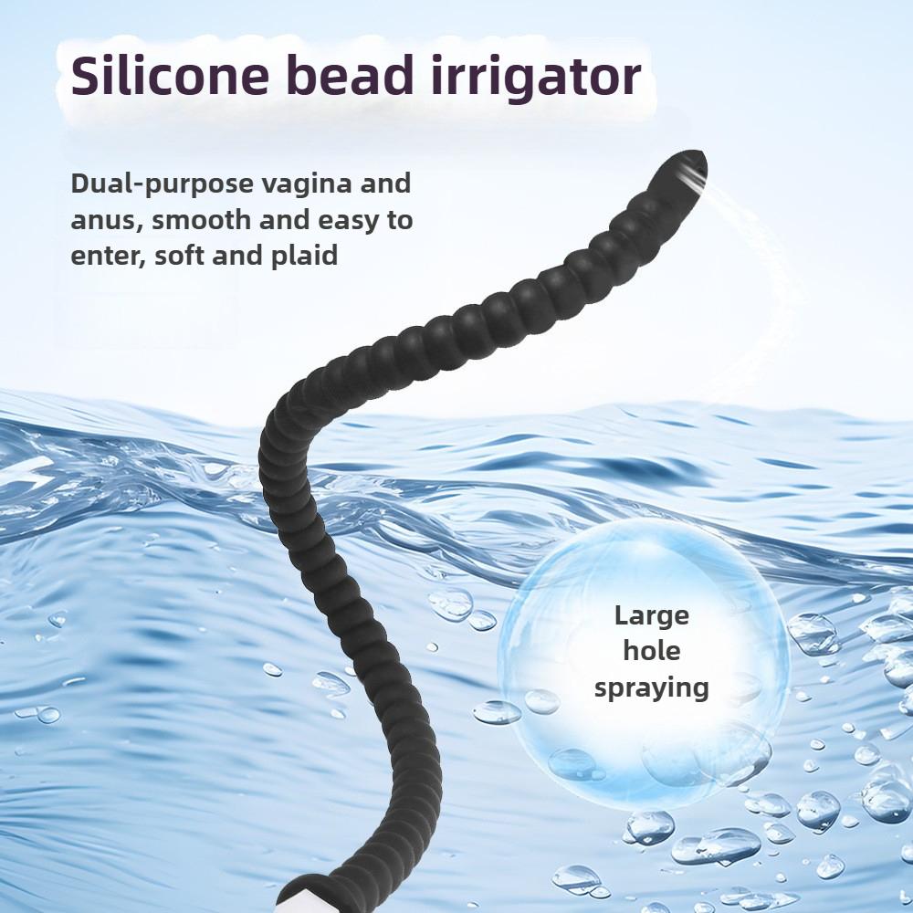 Long Anal Plug Washing Tube Douche Silicone Enema Deep Butt Plug Cleaning Anal Head/Shower /Cleane Nozzle Tip Faucet Attachment