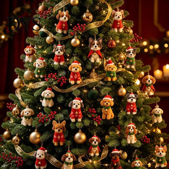 Cuenta Regresiva Navideña Temática de Mascotas Regalos Calendario de Adviento para Perros, Adornos de Acrílico 2D de Razas, Caja de Regalo de Navidad de 24 Días para Niños Calendario para Dueños con 24 Cachorros