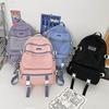 Spacious Ulzzang Nylon Backpack For High School Girls With Soft Handle And Zipper Pocket