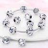 Copper Twelve Constellations Charms Round Beads Diy Creative Fine Jewelry Gifts Original Bracelets For Women Making