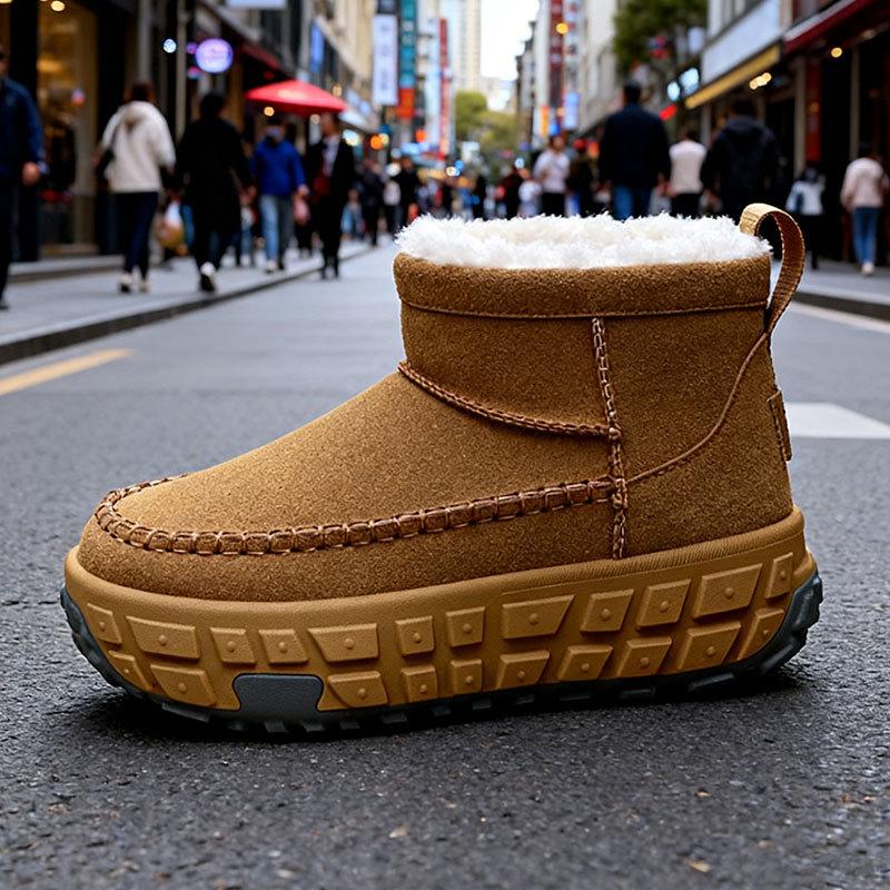 

Women s Large Size Fashion Tire Bottom Winter Warm Fur One Snow Boots Padded Lined Ankle Boots Non-slip Hiking Sports Cotton Boots 35 жёлтый