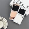 Luxury Mirror Make Up Slim Case for Samsung Galaxy Z Flip 6 5 4 3 7 ZFlip 7 Flip6 Solid Color Airbag Shockproof Ultra Thin Cover