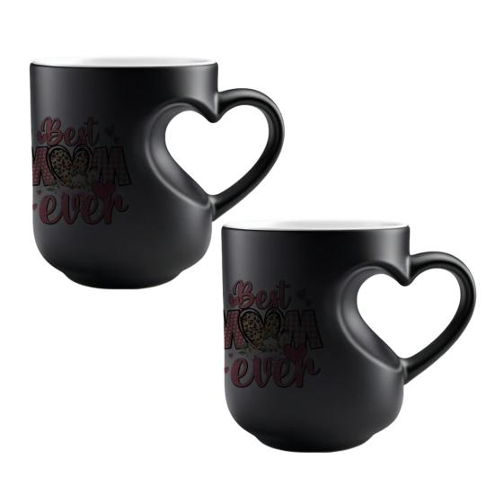 Color Changing Coffee Mug Best Mom Ever Heat-Sensitive Ceramic Cup Reveals Hidden Heart Design Unique Mother's Day Gift for Mom Grandma