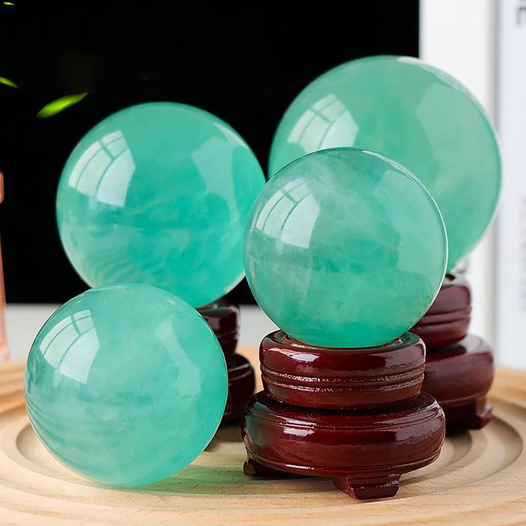 Natural fluorite diameter weight with green fluorite beautiful natural with beautiful green New sun interior decoration [POWERTONE] ball, approx.