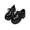 British Style Round Head Platform Small Leather Shoes 2025 New Spring and Summer Lace-up Derby Shoes Small Heightening Loafers