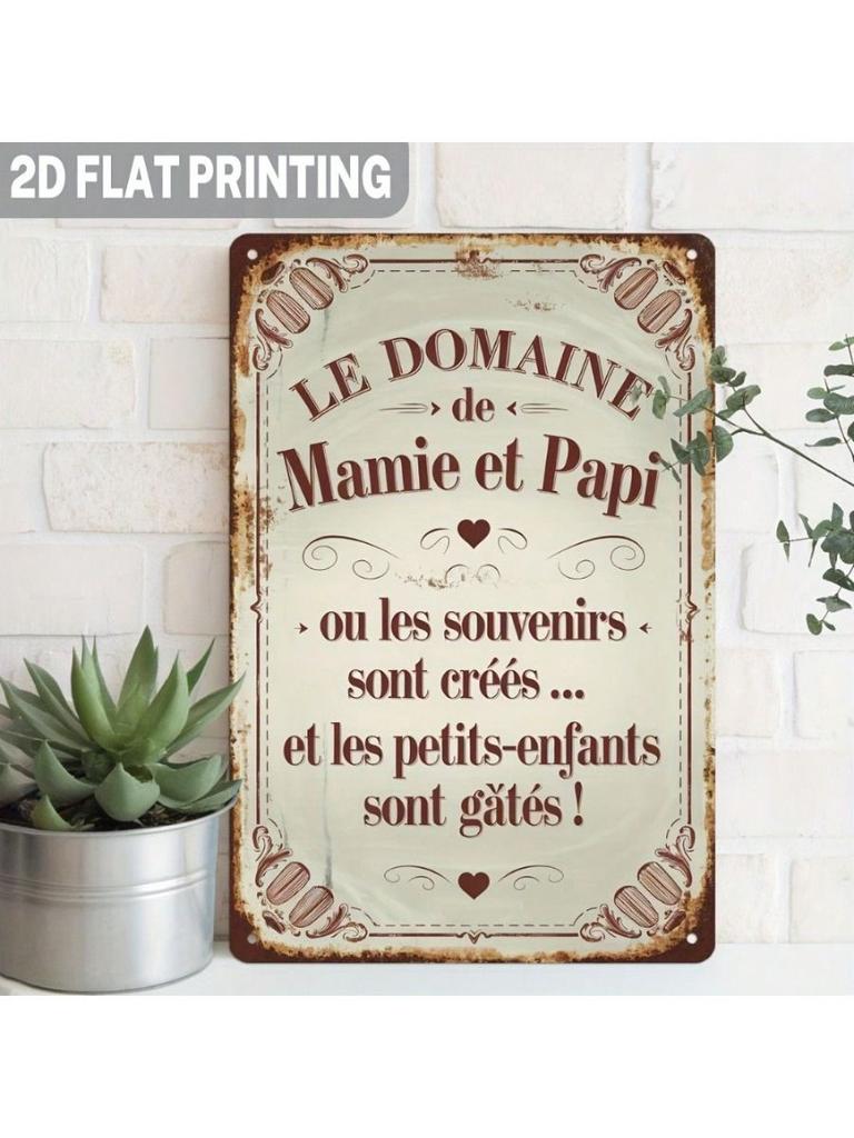 Vintage French Style Metal Wall Art Bedroom Decor Tin Sign Poster