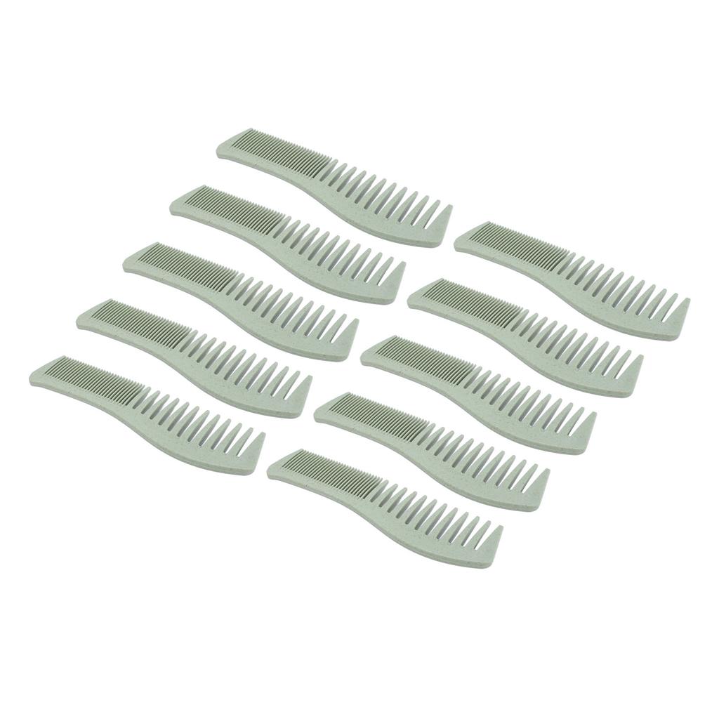 10 Pcs Wheat Straw Double Headed Hair Comb Reduce Tangling Wet Dry Hair Use Wide Fine Tooth Detangli
