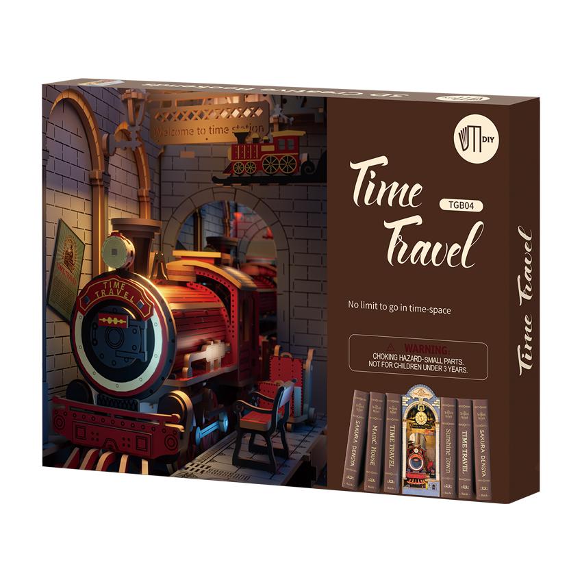 Robotime Rolife 3D Wooden Puzzles TGB04 Time Travel DIY Miniature House Book Nook for Dropshipping 101~500