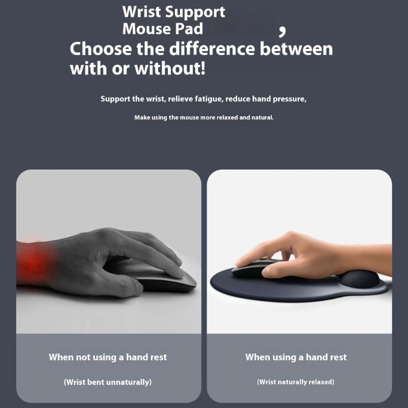 Ergonomic Mouse Wrist Pad Comfortable Breathable Silicone Computer Mouse Wrist Rest Ergonomic Support for Desk Office