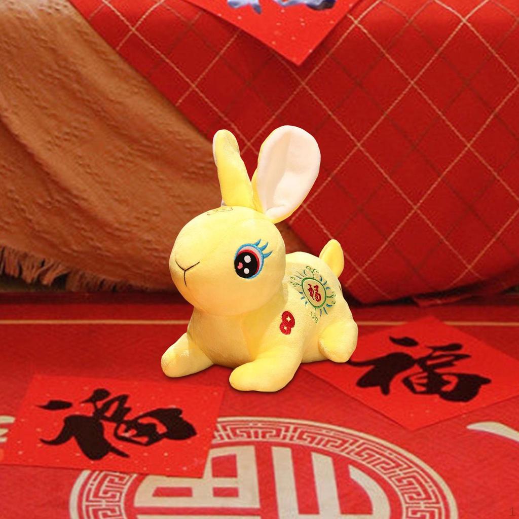 Chinese Lunar Year Plush Toy Stuffed Animal Doll Pillow Bunny Figurine Decorations