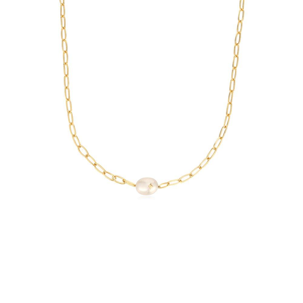 Freshwater Pearl Chunky Chain 925 Silver Necklace N043-05G