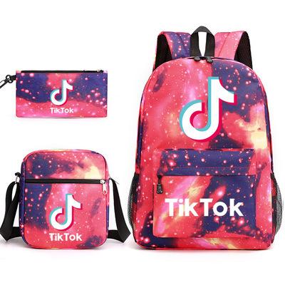 3-delige Schoolrugzakset voor Studenten Grote Capaciteit Oxford Stof Schooltas met Schouderband en Etui