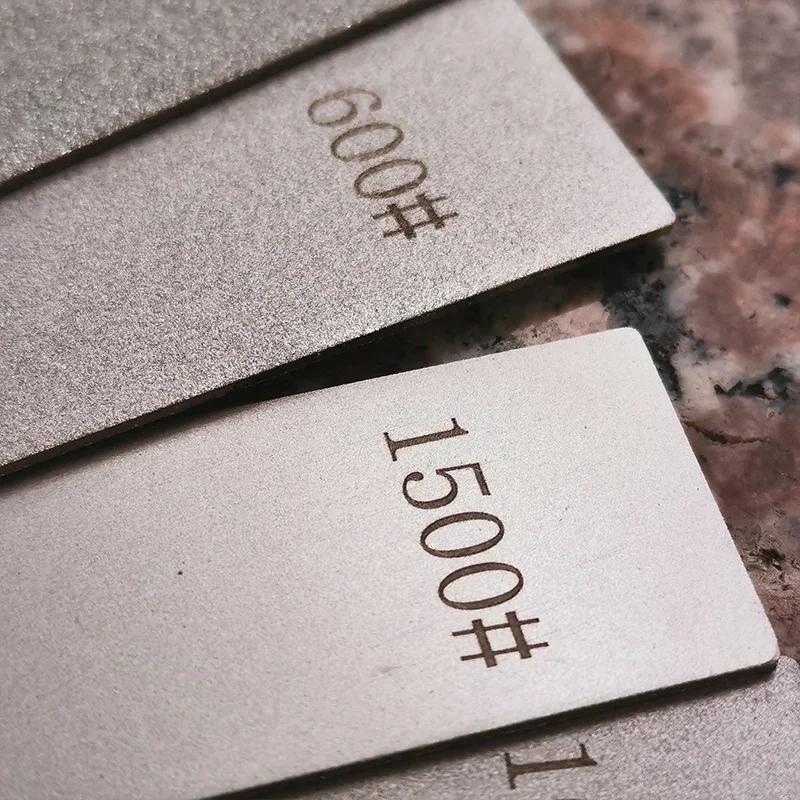 6-teiliges Set Diamantstein ohne Basisleiste, verwendeter Messerschärfer, Diamant-Schleifstein, Schleifstein, Schleifsteinleisten, Küchenwerkzeug