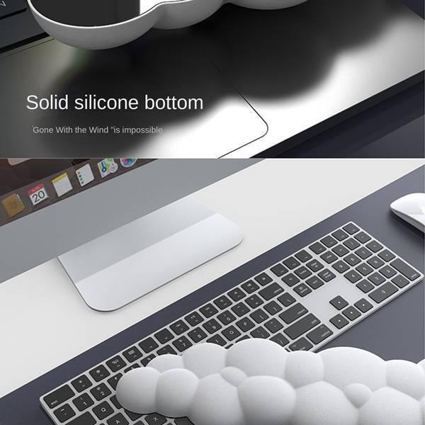 Orange PU Leather & Memory Foam Cloud Keyboard Mouse Pad