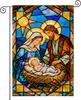 Nativity Scene Garden Ag Double Sided 12x18 Inch Burlap Winter Garden Ag Jesus Mary Joseph Stained Glass Seasonal Ags GGO