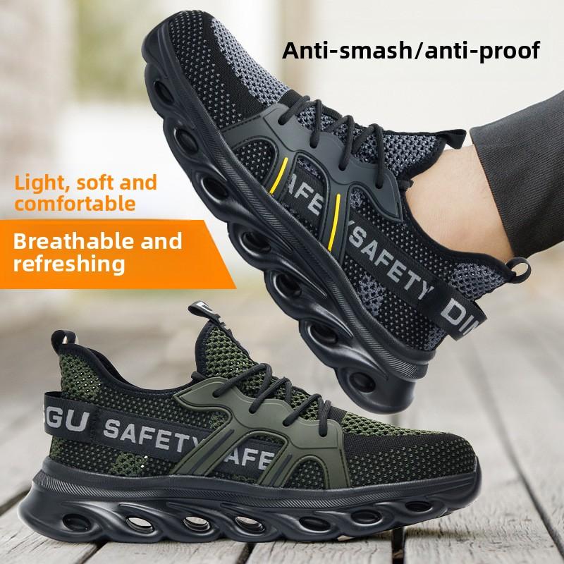 Letní bezpečnostní obuv lehká pracovní obuv s plastovou špičkou pohodlné pracovní tenisky pánské proti propíchnutí prodyšné bezpečnostní boty