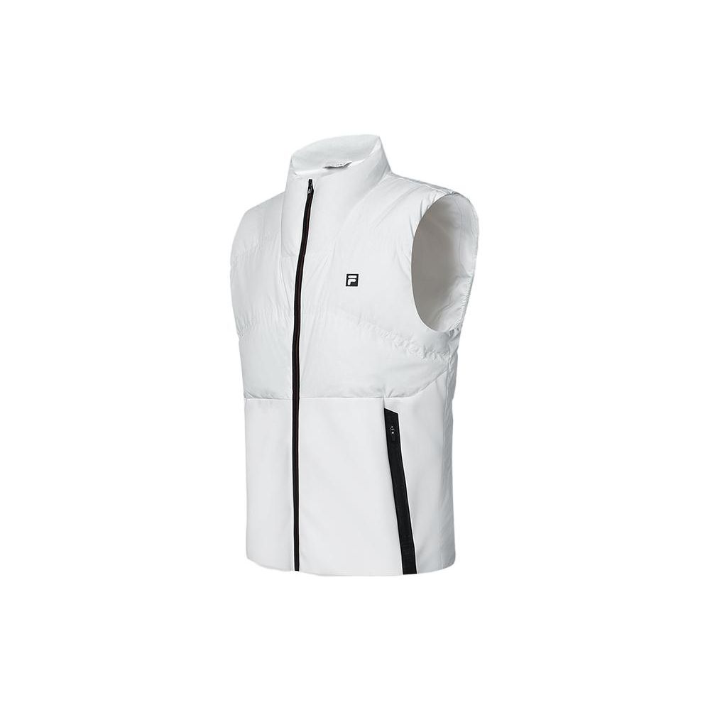 Fila Golf Series Solid Color Sports Stand Collar Down Vest Men Vests Jade-White A11M415906F-WT
