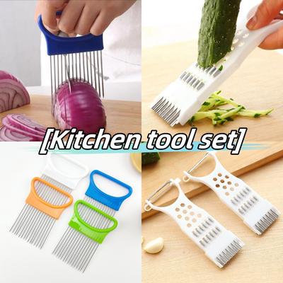 Kitchen Tools Multi-functional Vegetable Cutter Paring Knife Onion Cutter Fruit and Vegetable Cutter Holder Tender Meat Needle