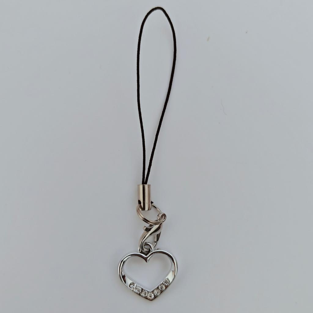 Hollow Heart-Shaped Phone Lanyard, Silver and Gold Two-Tone Hollow Heart, Easily Adds a Sweet Touch To Your Phone, Valentine's Day Gift