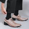 New Fashion Snakeskin Pattern Patent Leather Lace Up Dress Oxford Shoes For Men's Designer Wedding Oxfords Zapatos Hombre