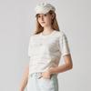 Women's Mulberry Silk Blend Striped Knit T-Shirt
