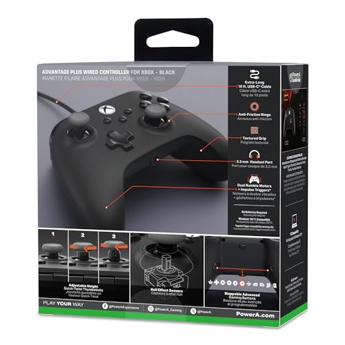 Officially Licensed Xbox Product: PowerA Advantage Plus Wired Controller for Xbox Series X|S - Black (XBGP0439-01)