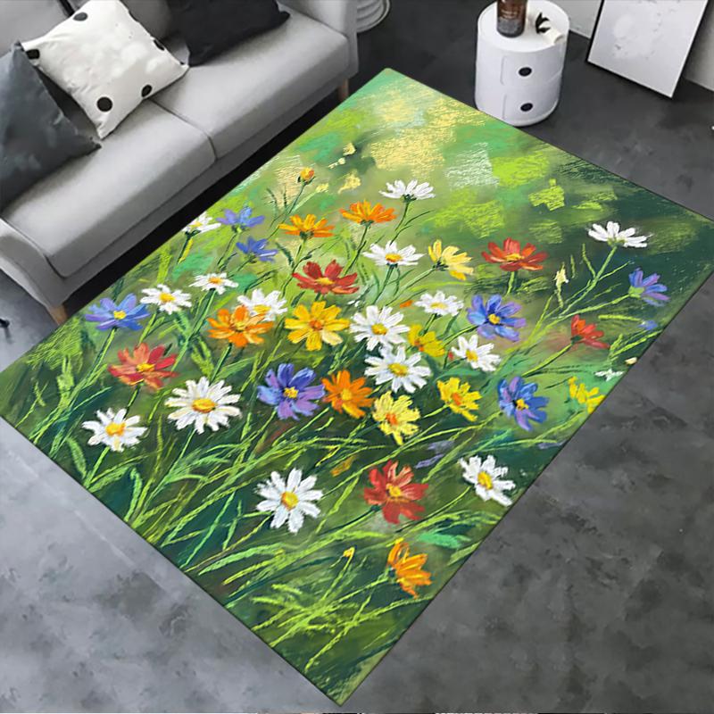 2025 New Healing Flower Carpet Rug for Living Room Bedroom Home Sofa Decoration,Kids play Non-slip Floor Mat