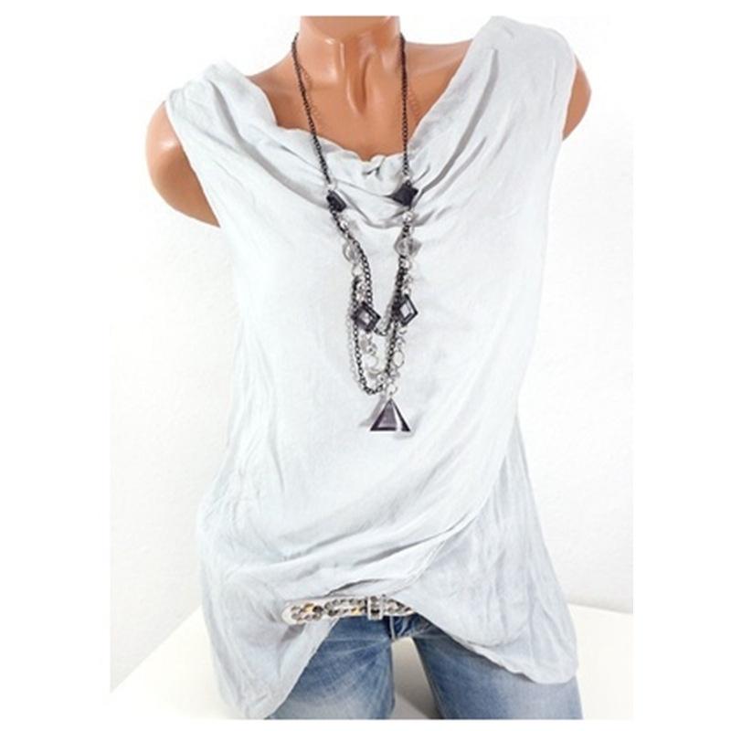 

Women Sleeveless Casual Vest Tank Top Loose Blouse Shirt Summer Wear Tops Tag L=US S белый