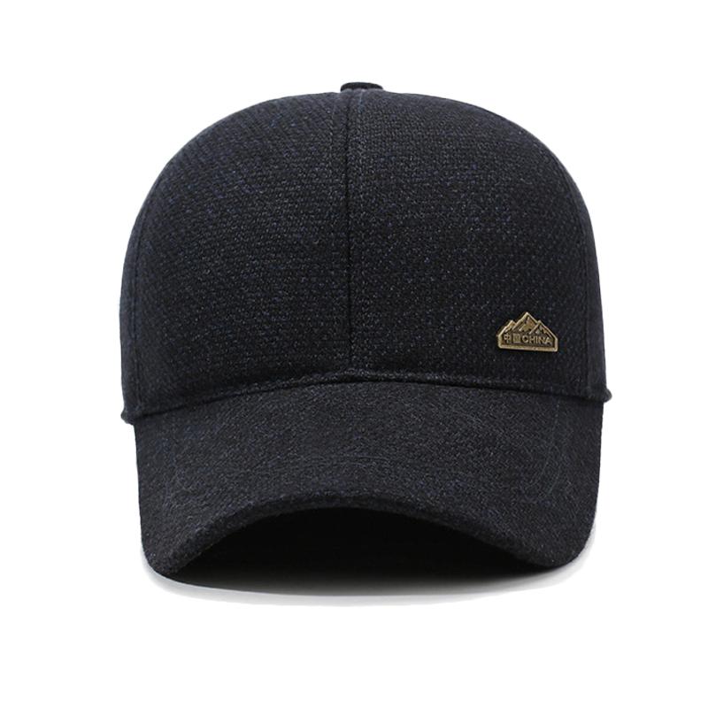 Middle-Aged and Elderly Warm Fleece Hat Autumn Winter Baseball Cap Cold-Proof Outdoor Cotton Cap Men's Thick Cap
