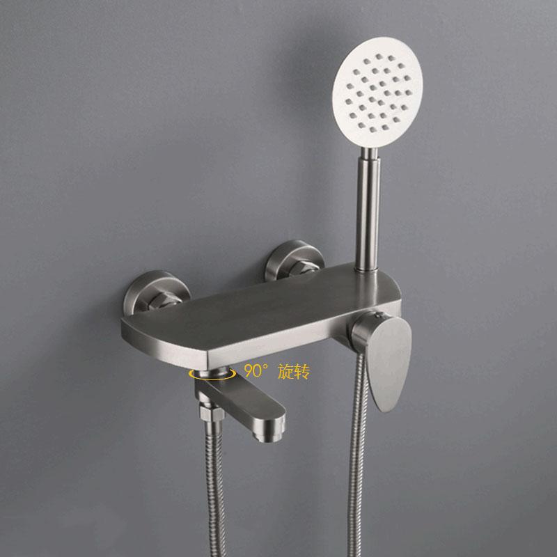 304 Stainless Steel Bathtub Shower Faucet Hand-held Sprinkler Shower Set Hot And Cold Mixer Shower Tap Nickel