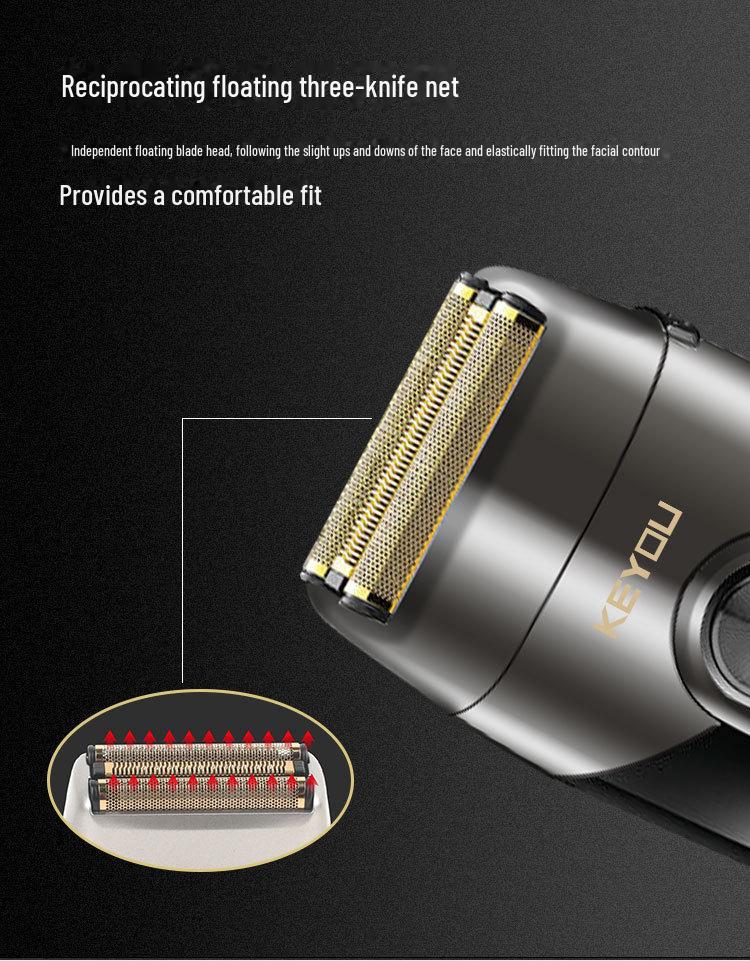 KY69 Dual-Layer USB Electric Bald Shaver with LCD Display