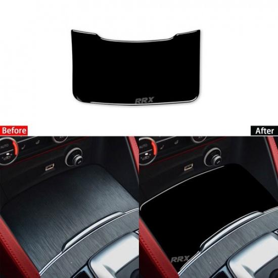 Glossy Piano Black Console Storage Box Panel Cover For Alfa Romeo Stelvio 16-22