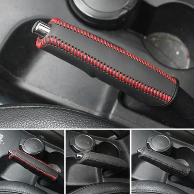Car Gears Handbrake Cover PU Leather Shift Lever Cover Collars Handbrake Cover Hand Brake Cover Anti-Skid Auto Parking Brake